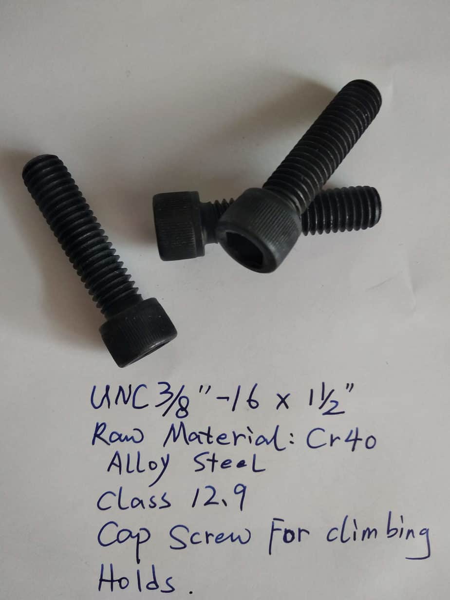 Most-durable-3/8"-16-Alloy-steel-bolts-for-rock-climbing-holds